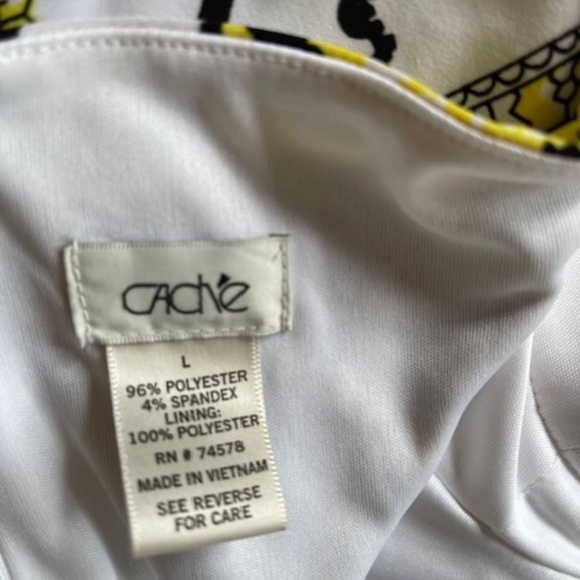 Cache Yellow/Black Dress L  NWOT - Picture 5 of 6